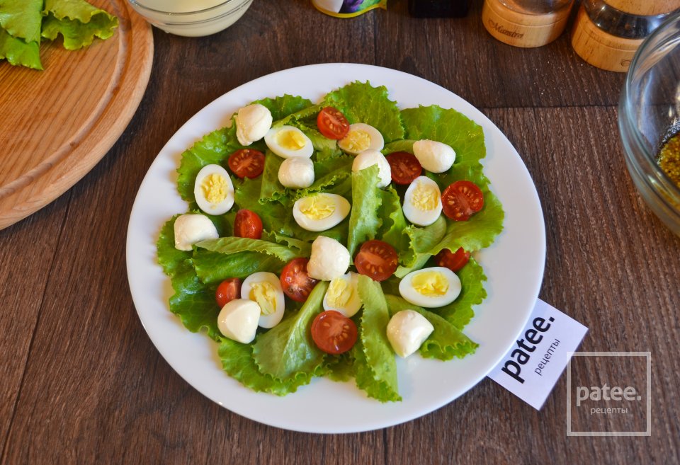 Салат с моцареллой и помидорами черри - Шаг 13