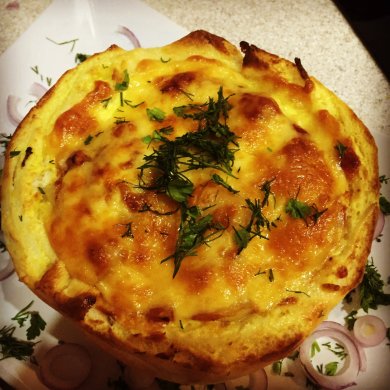 Соте из курицы в хлебной корзинке. - Шаг 7