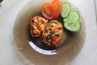 Запеченный фаршированный перец - лодочки