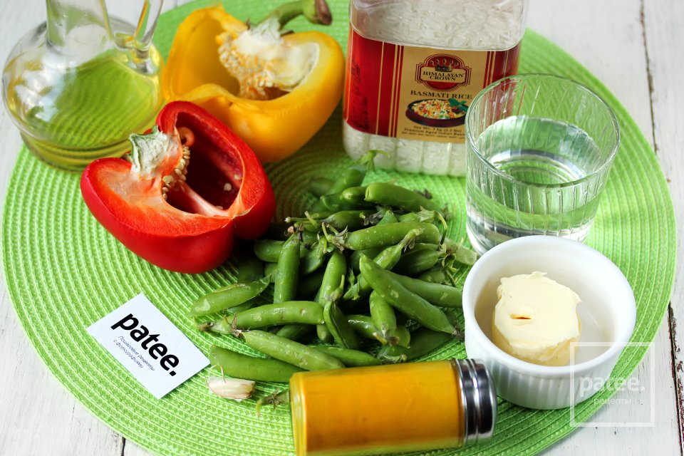 Рис с перцем и горошком в мультиварке - Шаг 1