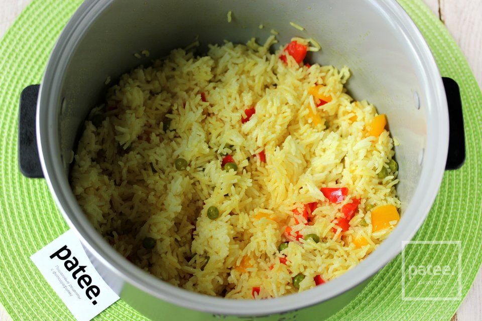 Рис с перцем и горошком в мультиварке - Шаг 12