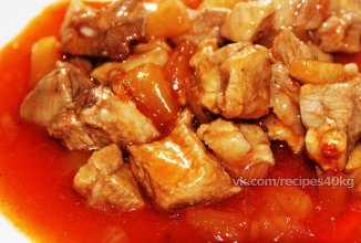 Куриные грудки в остро-сладком соусе с яблочным соком и имбирем