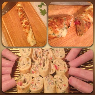 Рулетики из омлета со сливочным сыром - Шаг 2