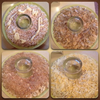 Слоеный салат с грибами и курицей - Шаг 2