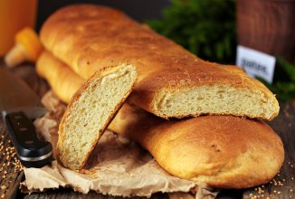 Хлеб на кефире с горчицей и майонезом