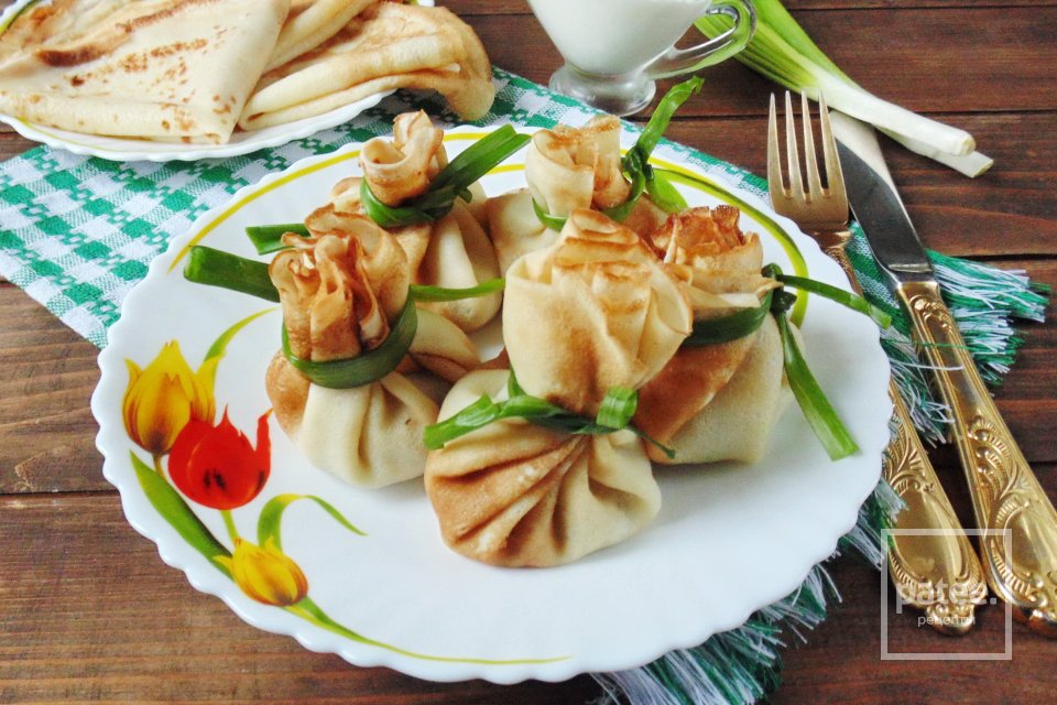 Блинные мешочки с курицей и грибами - Шаг 18