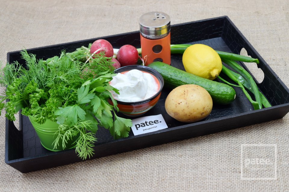 Вегетарианская окрошка на йогурте - Шаг 1