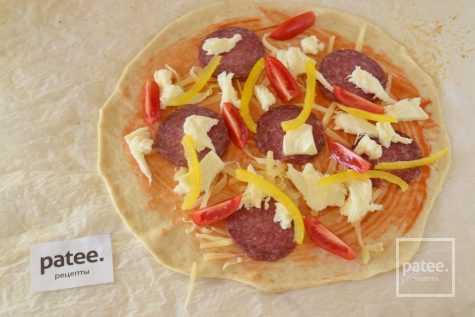 Пицца с салями и моцареллой - Шаг 14