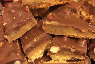 Печенье с кремом тофи,шоколадом и орехами