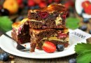 Брауни с творогом и вишней