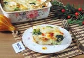 Запеканка с макаронами, сыром и капустой