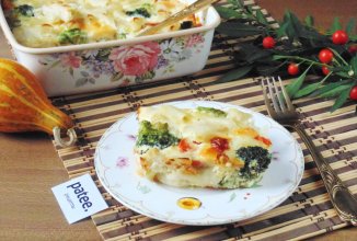 Запеканка с макаронами, сыром и капустой