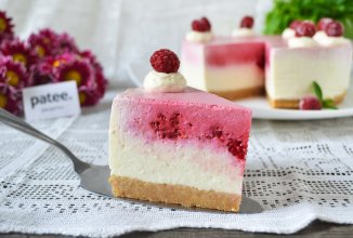 Легкий чизкейк с малиной без выпечки