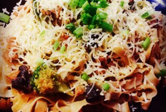 Домашние таглиателли с креветками