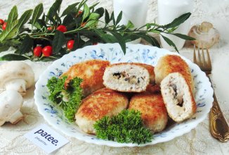 Котлеты из индейки с сыром и грибами