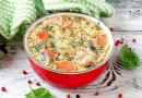 Сырный суп с форелью и грибами