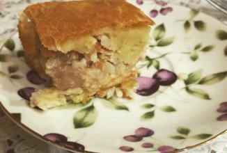 Заливной пирог с сёмгой и рисом