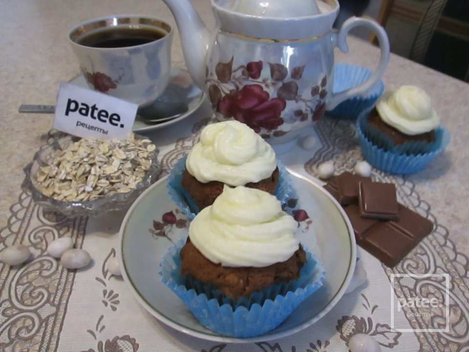 Капкейк овсяной с шоколадом и сахарной глазурью - Шаг 19