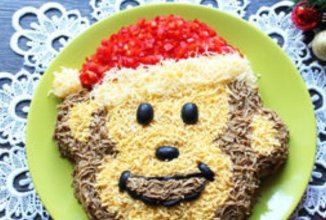 Новогодний салат "Обезьянка".