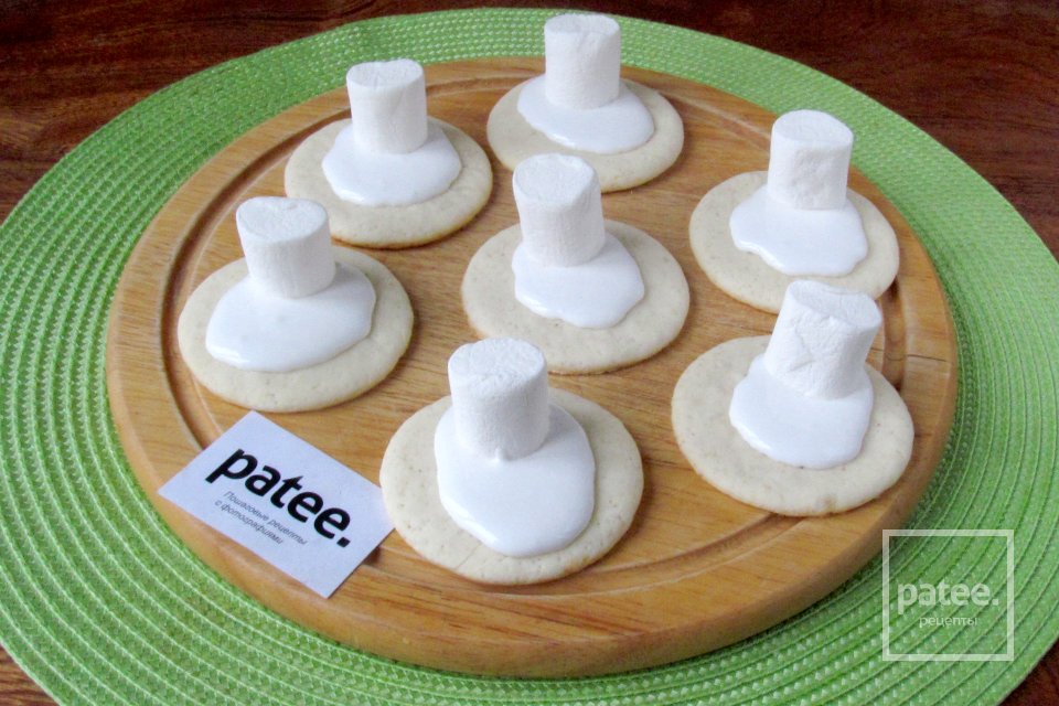 Новогоднее печенье Тающие снеговики - Шаг 17