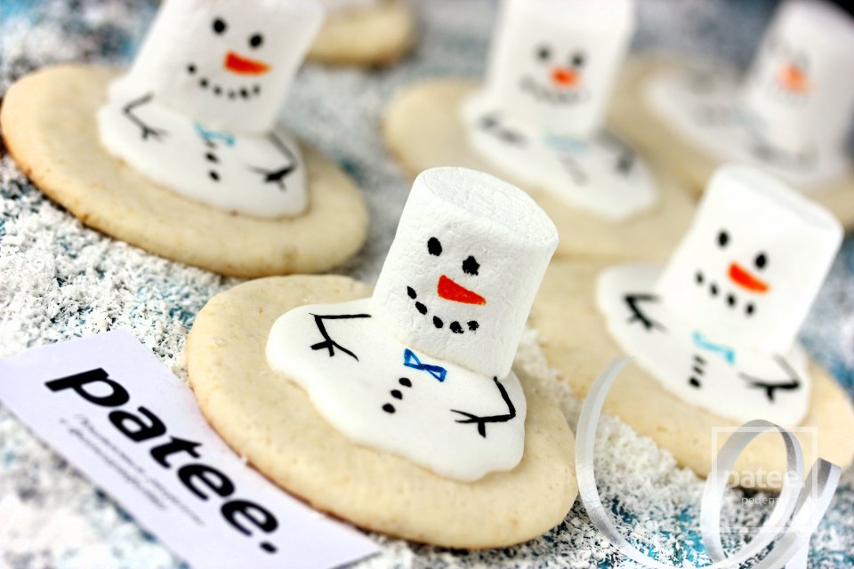 Новогоднее печенье Тающие снеговики - Шаг 20