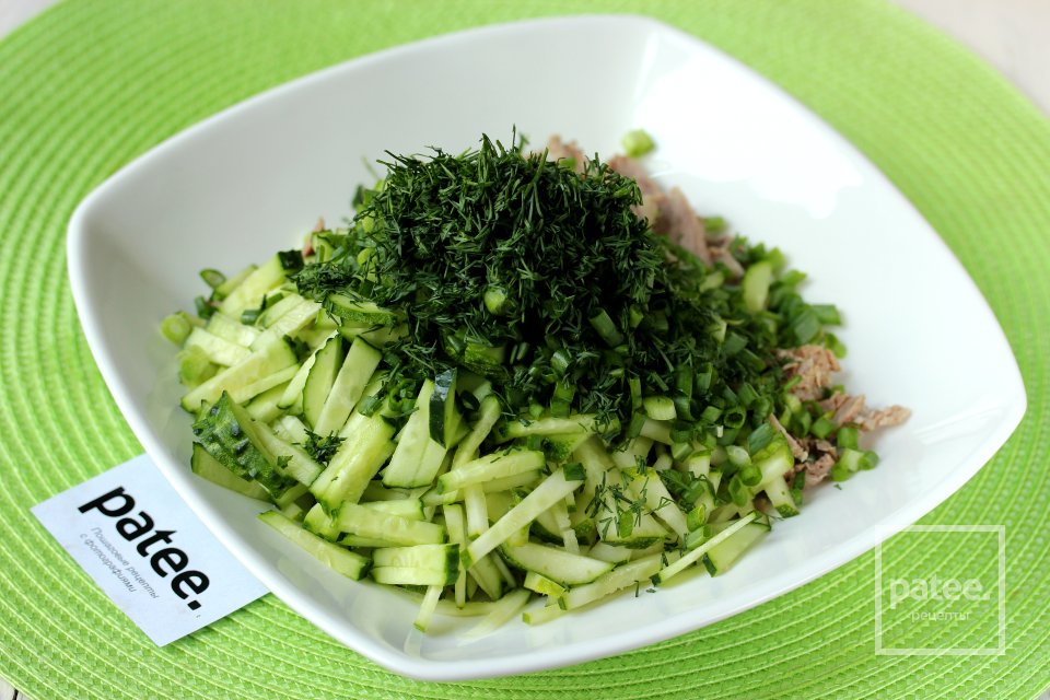 Салат с вареной говядиной и огурцом - Шаг 5