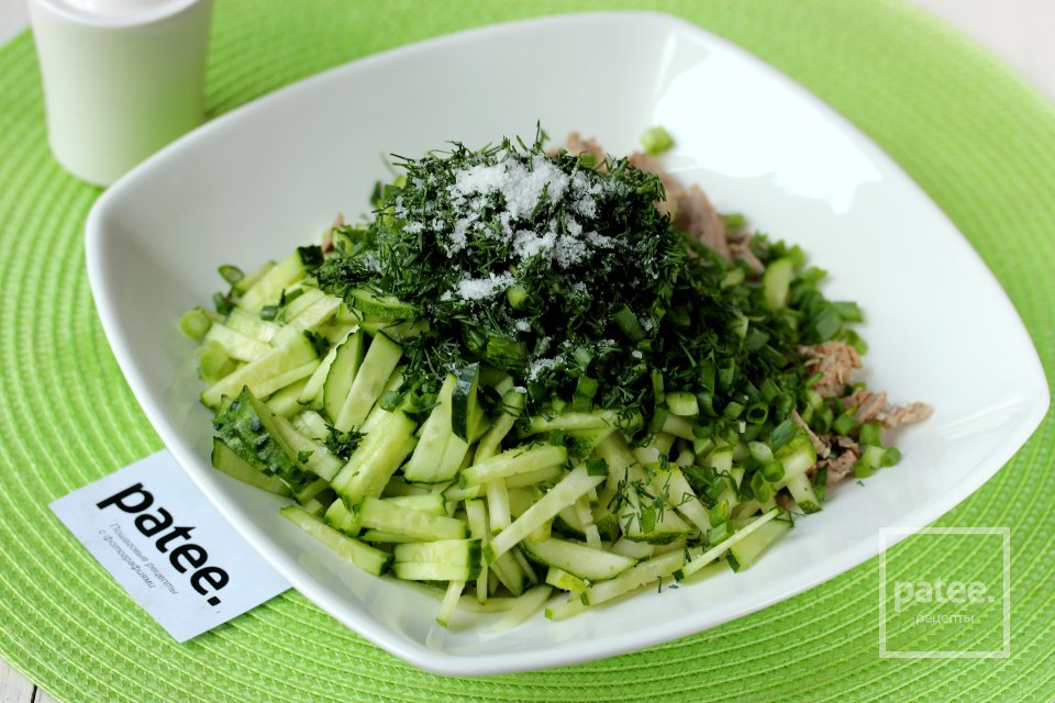 Салат с вареной говядиной и огурцом - Шаг 6