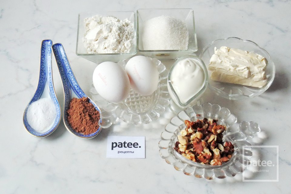 Кекс с орехами и какао - Шаг 1