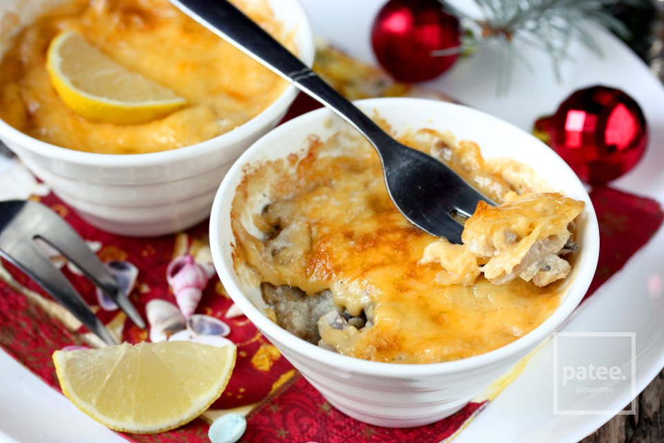 Жульен из рыбы с грибами - Шаг 14