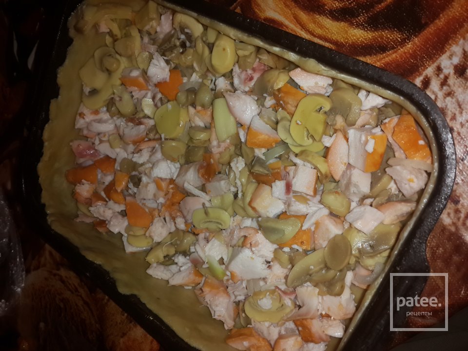 Лоранский Пирог с курицей и грибами - Шаг 4