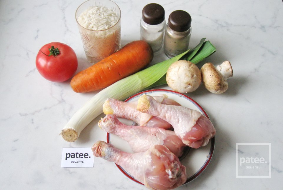 Куриные голени с рисом и овощами - Шаг 1