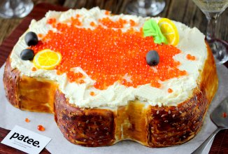 Торт Бутерброд с красной икрой