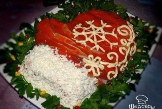 Салат варежка деда мороза