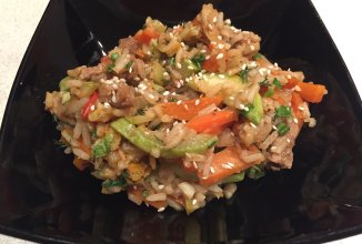 Рис с говядиной и овощами