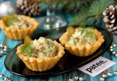 Сырные корзиночки с печенью трески