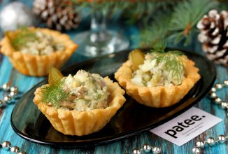 Сырные корзиночки с печенью трески