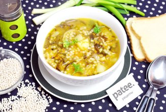 Суп с морской капустой и грибами