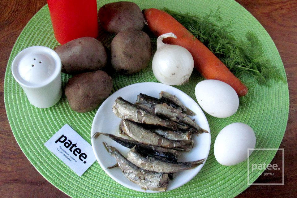 Салат Рыбки в пруду - Шаг 1