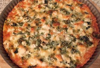 Пирог с курицей и сыром на картофельном корже