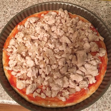 Пирог с курицей и сыром на картофельном корже - Шаг 1