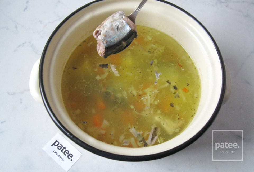 Суп из консервированной сайры - Шаг 8