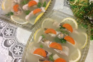 Заливное из судака.