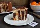Шоколадный торт с нежным творожным кремом и мандаринами