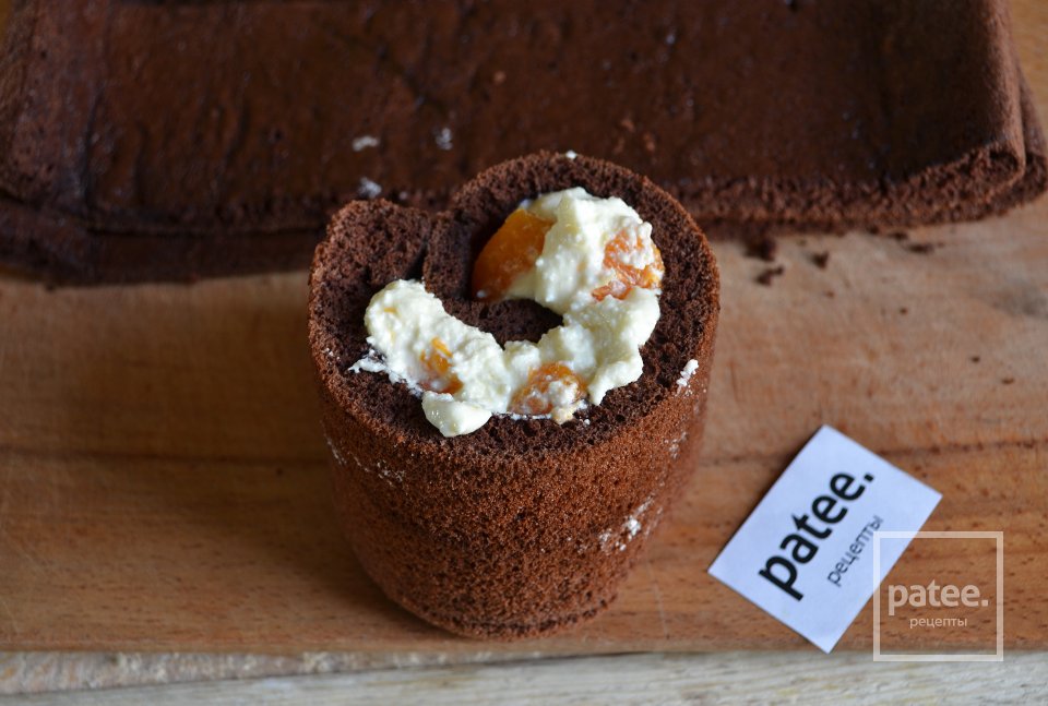 Шоколадный торт с нежным творожным кремом и мандаринами - Шаг 17