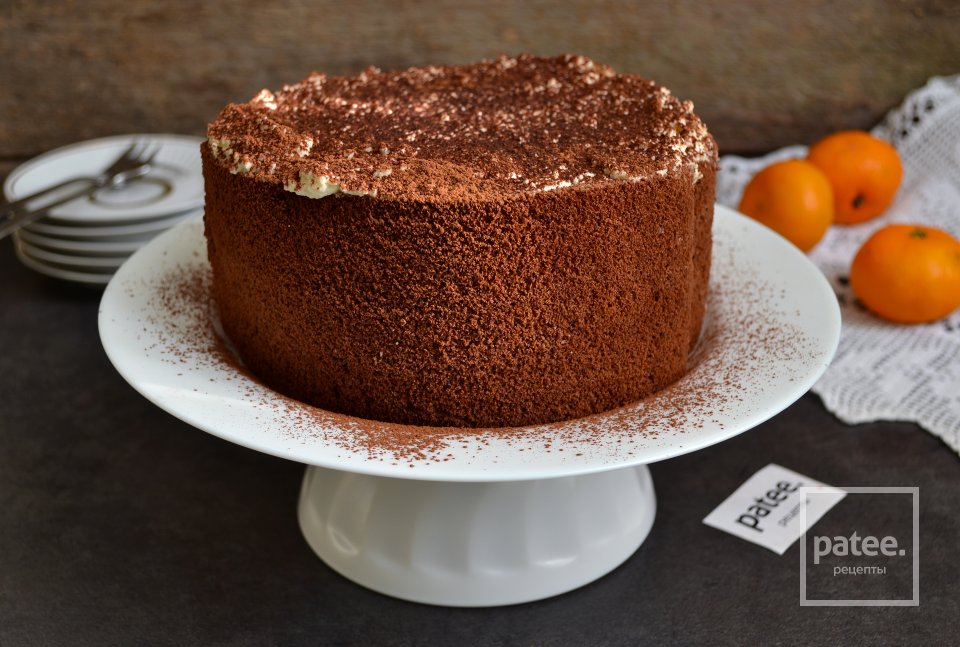 Шоколадный торт с нежным творожным кремом и мандаринами - Шаг 21