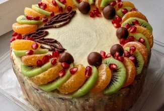 Бисквитный торт с фруктами 🍰🍊🍭