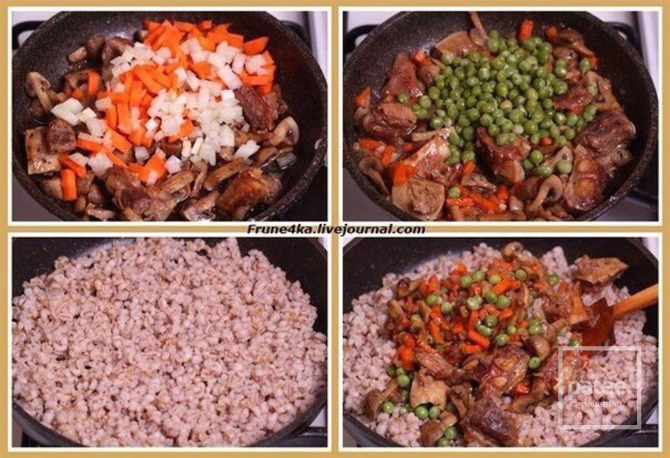 Перловая каша с мясом грибами и овощами - Шаг 2