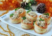 Волованы с курицей и грибами
