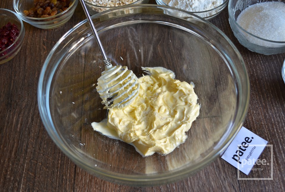 Хрустящее овсяное печенье с клюквой - Шаг 3