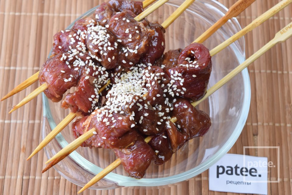 Китайский шашлык из говядины с салатом из лапши - Шаг 7